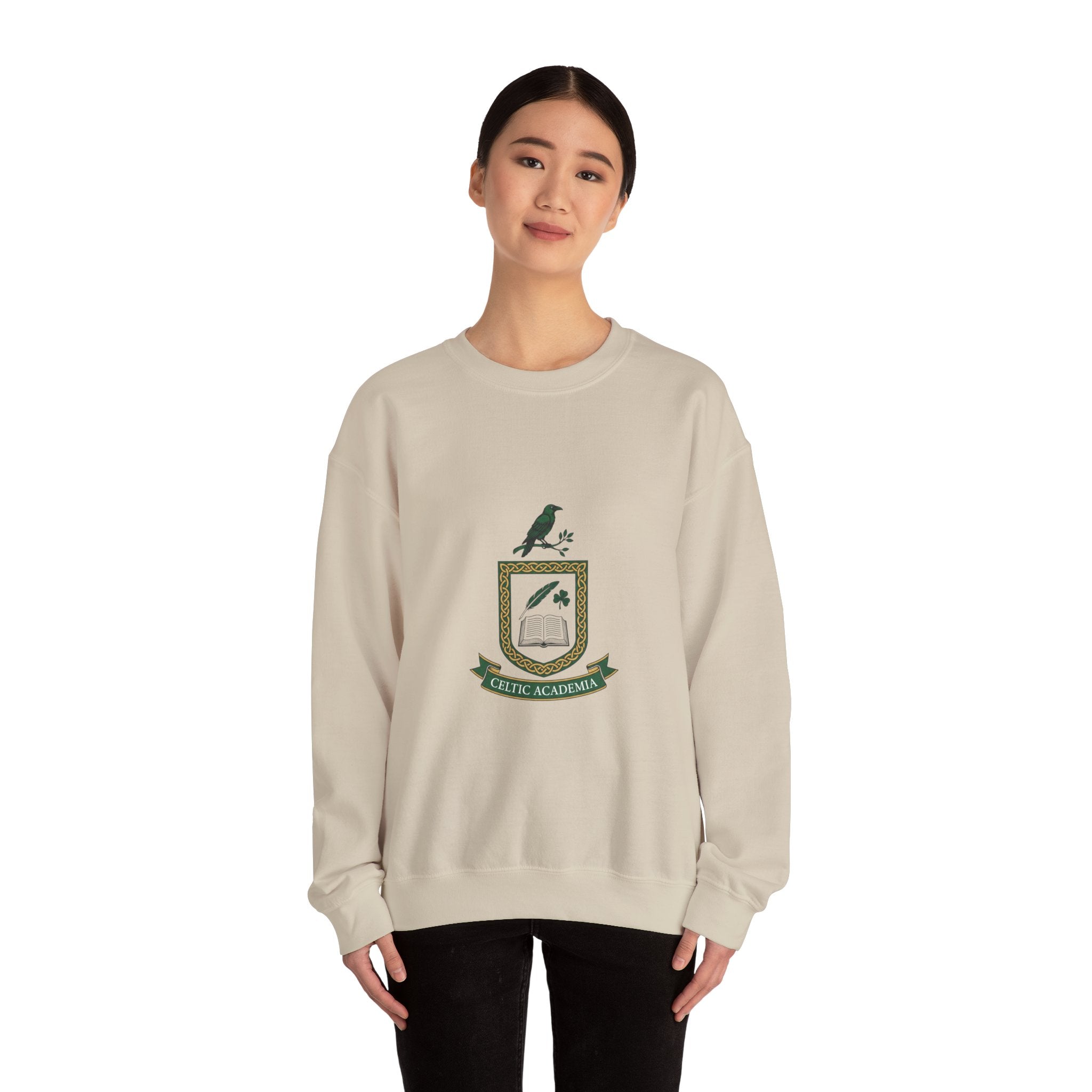 Celtic Academia Crest Sweatshirt | Irish Heritage, Gaelic Library Aesthetic