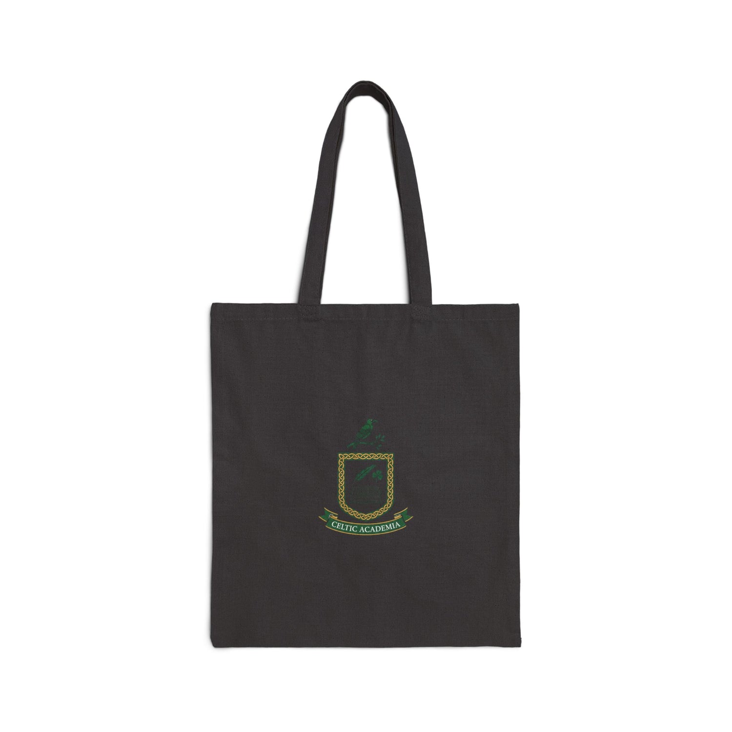 Celtic Crest Library Tote | Irish Heritage, Emerald Dark Academia