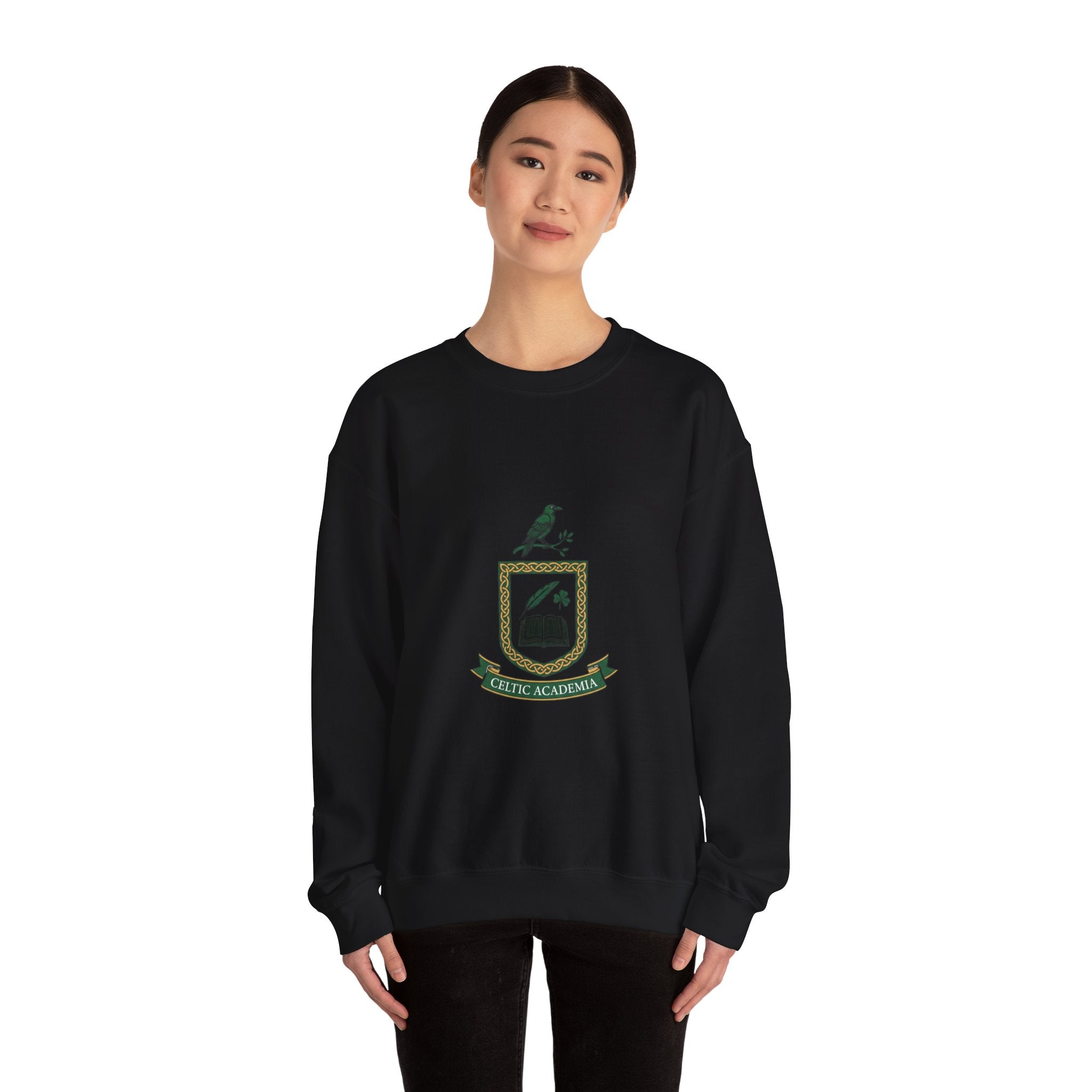 Celtic Academia Crest Sweatshirt | Irish Heritage, Gaelic Library Aesthetic