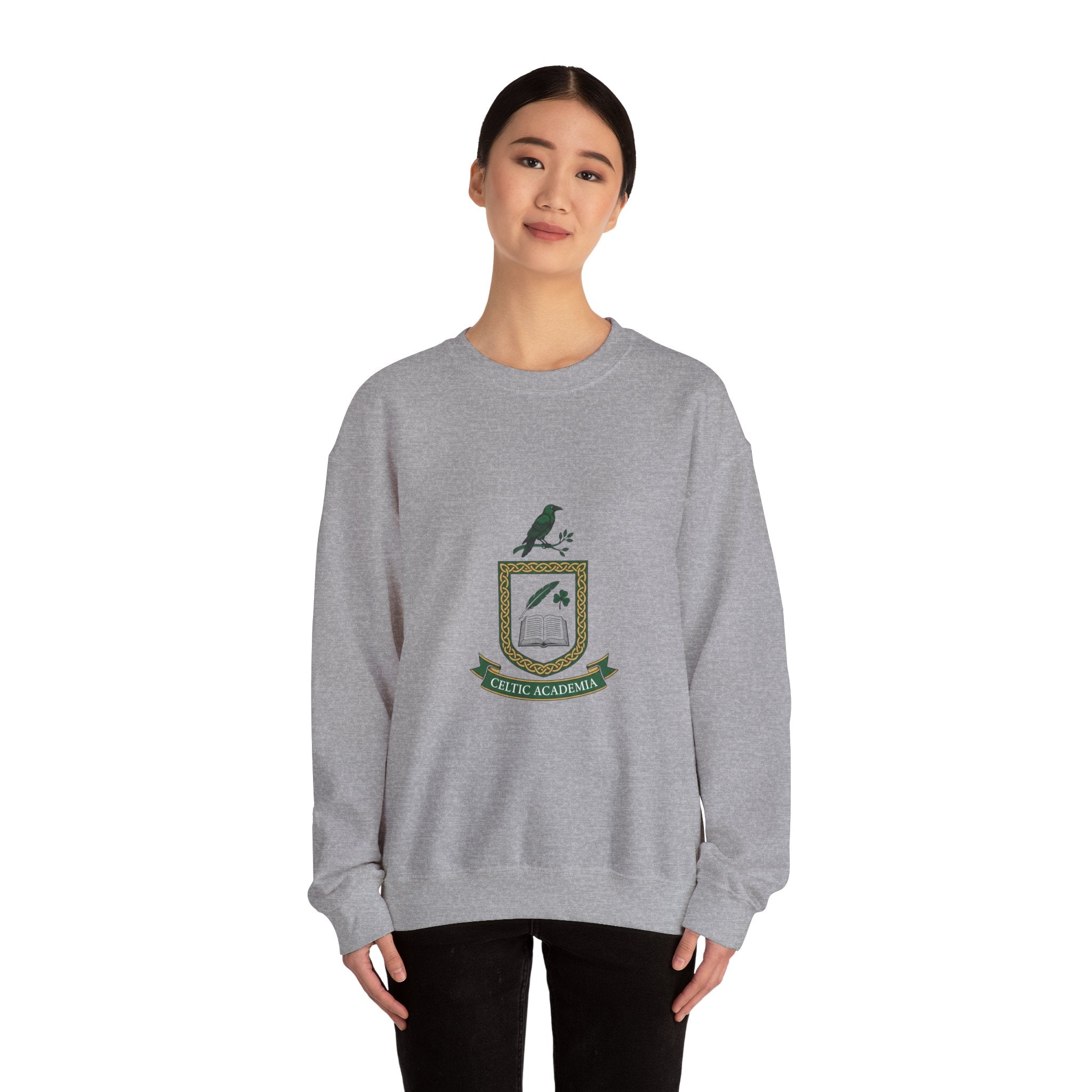 Celtic Academia Crest Sweatshirt | Irish Heritage, Gaelic Library Aesthetic
