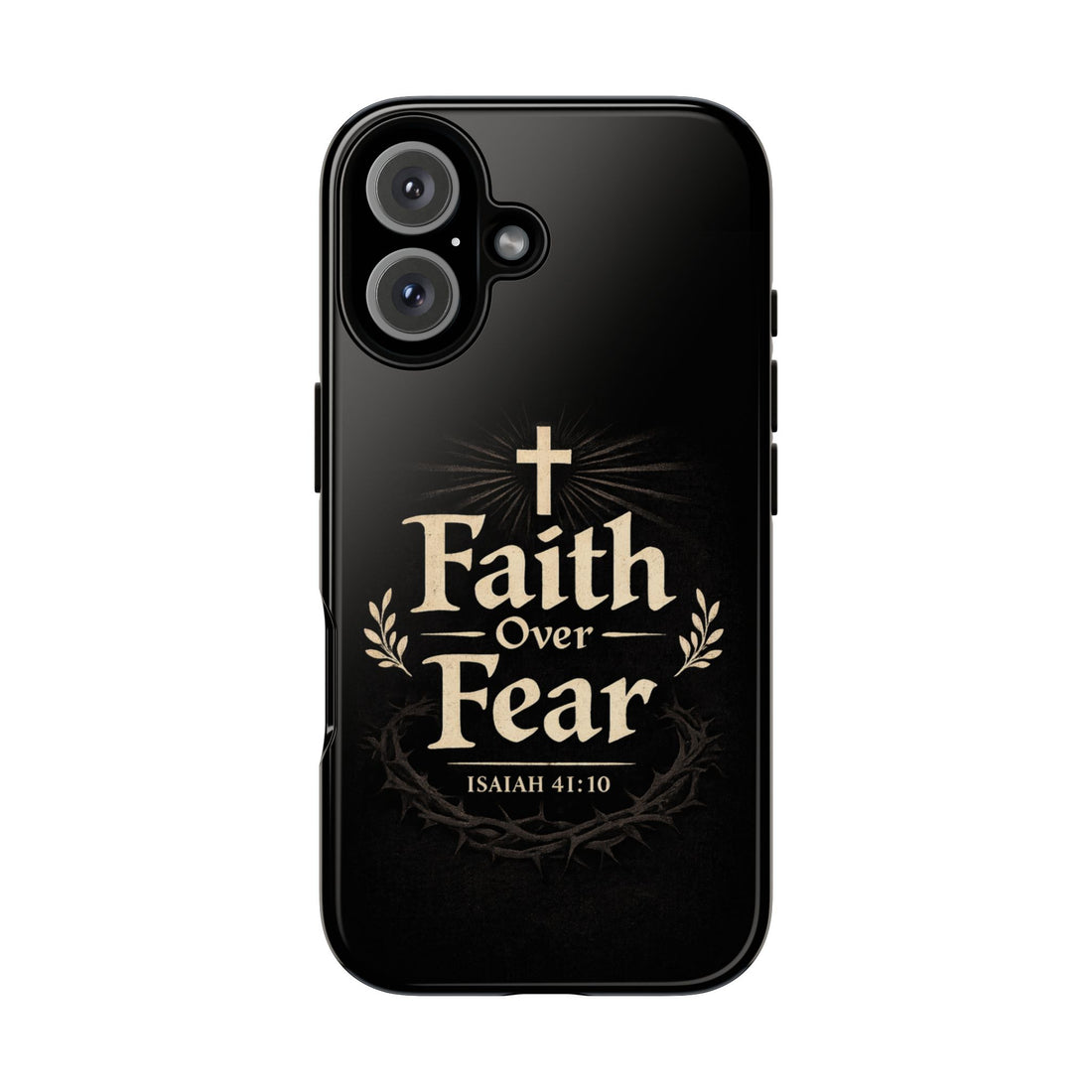 Faith Over Fear Phone Case — Inspirational Christian iPhone Cover (Isaiah 41:10)