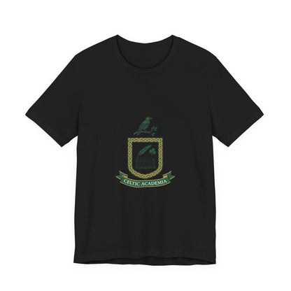 Celtic Academia Crest T-Shirt | Irish Heritage, Emerald Dark Academia