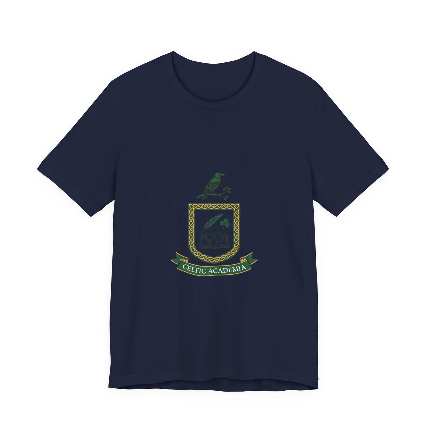 Celtic Academia Crest T-Shirt | Irish Heritage, Emerald Dark Academia