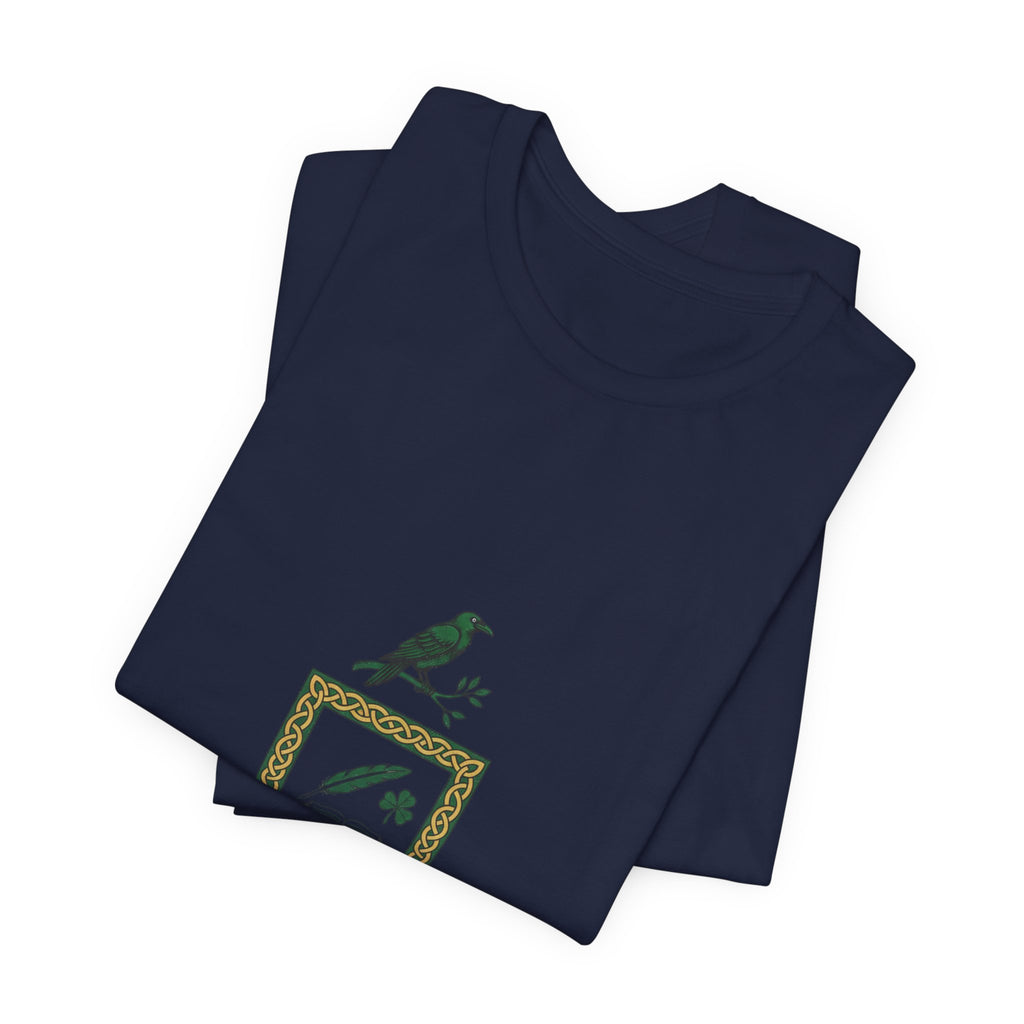 Celtic Academia Crest T-Shirt | Irish Heritage, Emerald Dark Academia