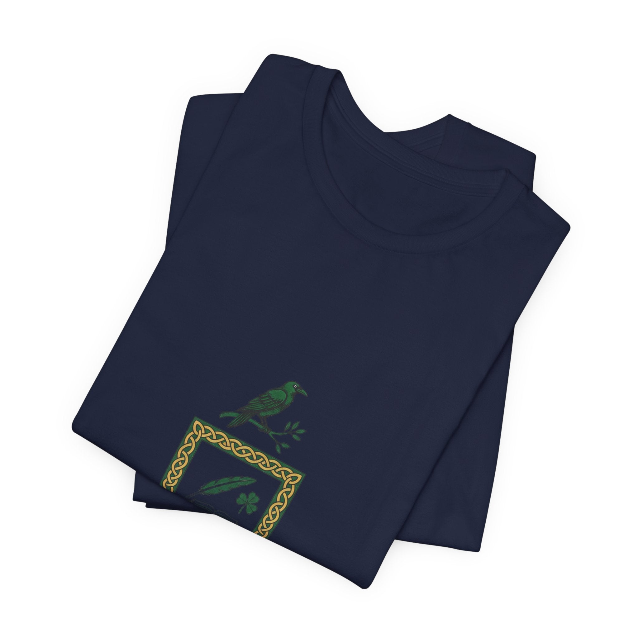 Celtic Academia Crest T-Shirt | Irish Heritage, Emerald Dark Academia