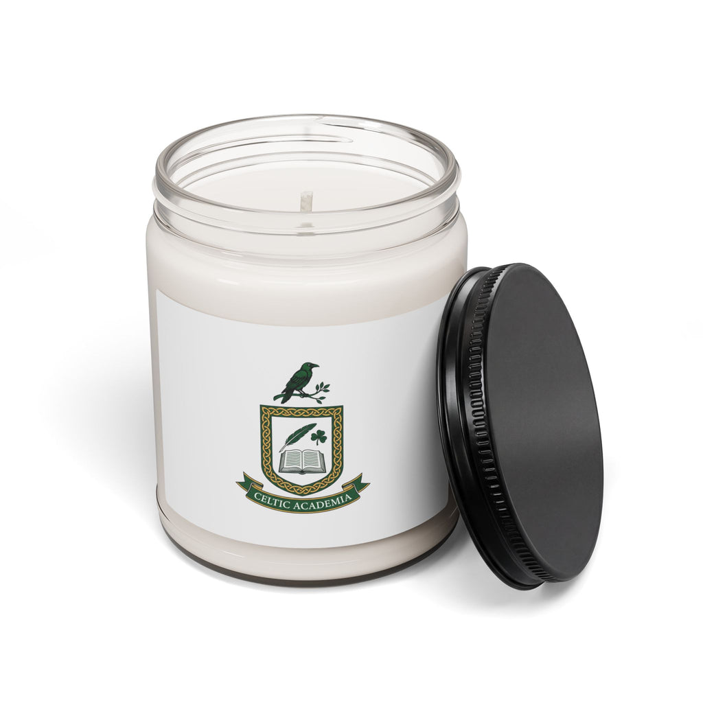 Celtic Academia Crest Candle | Soy 9oz, Irish heritage, emerald dark academia