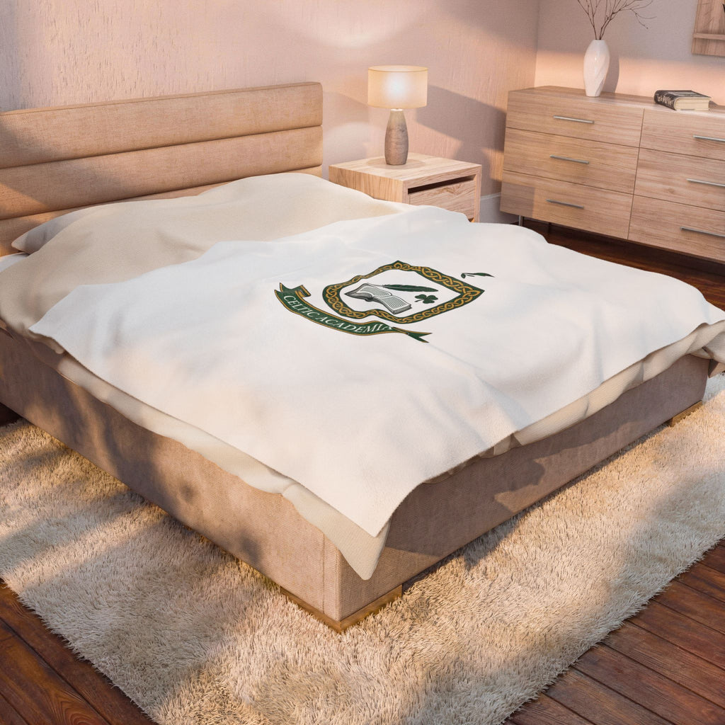 Celtic Academia Crest Blanket | Irish Heritage, Emerald Dark Academia