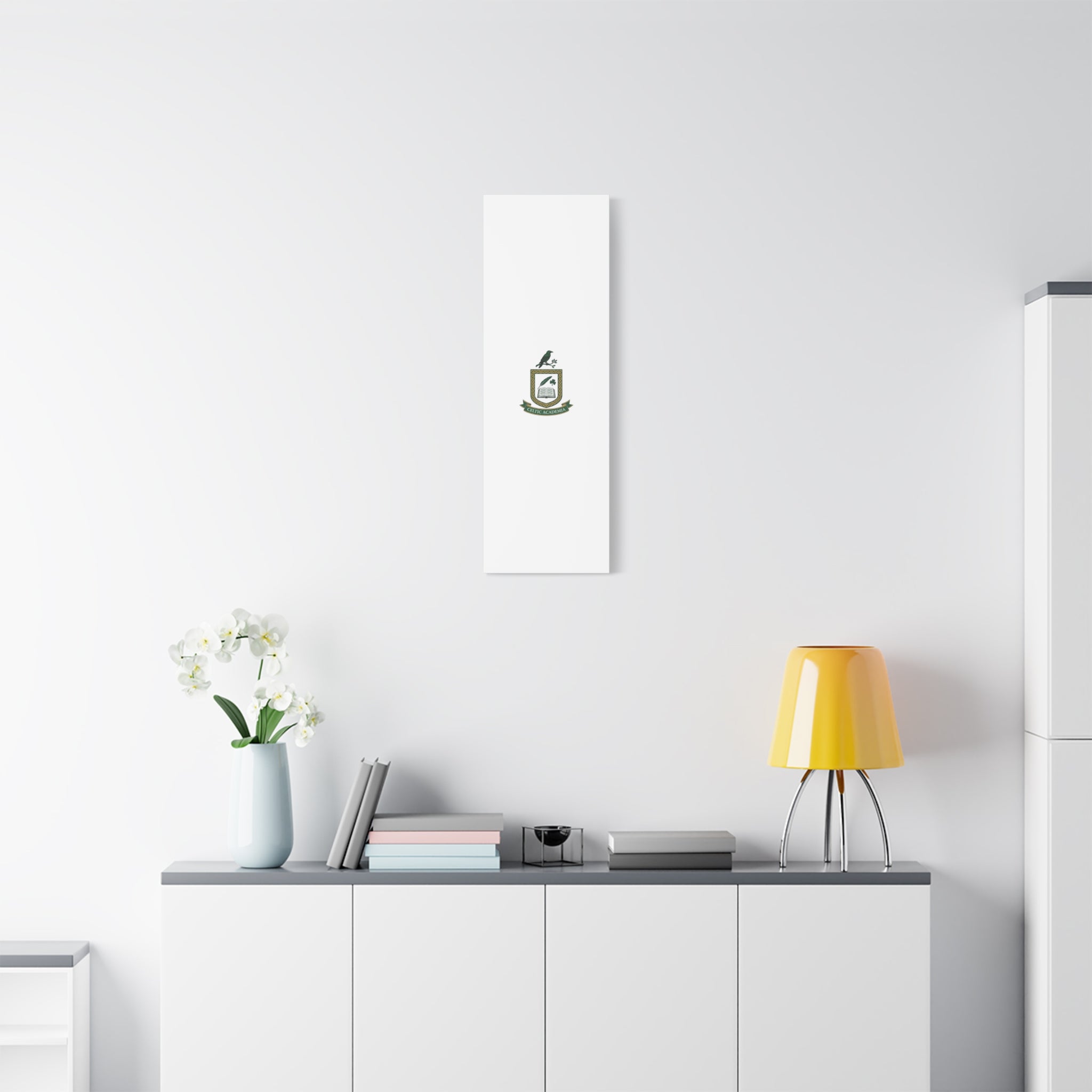 Celtic Academia Crest Canvas | Irish Heritage, Dark Emerald Gaelic Library