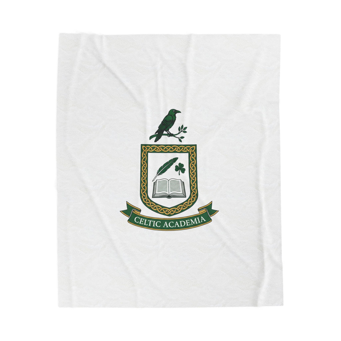 Celtic Academia Crest Blanket | Irish Heritage, Emerald Dark Academia