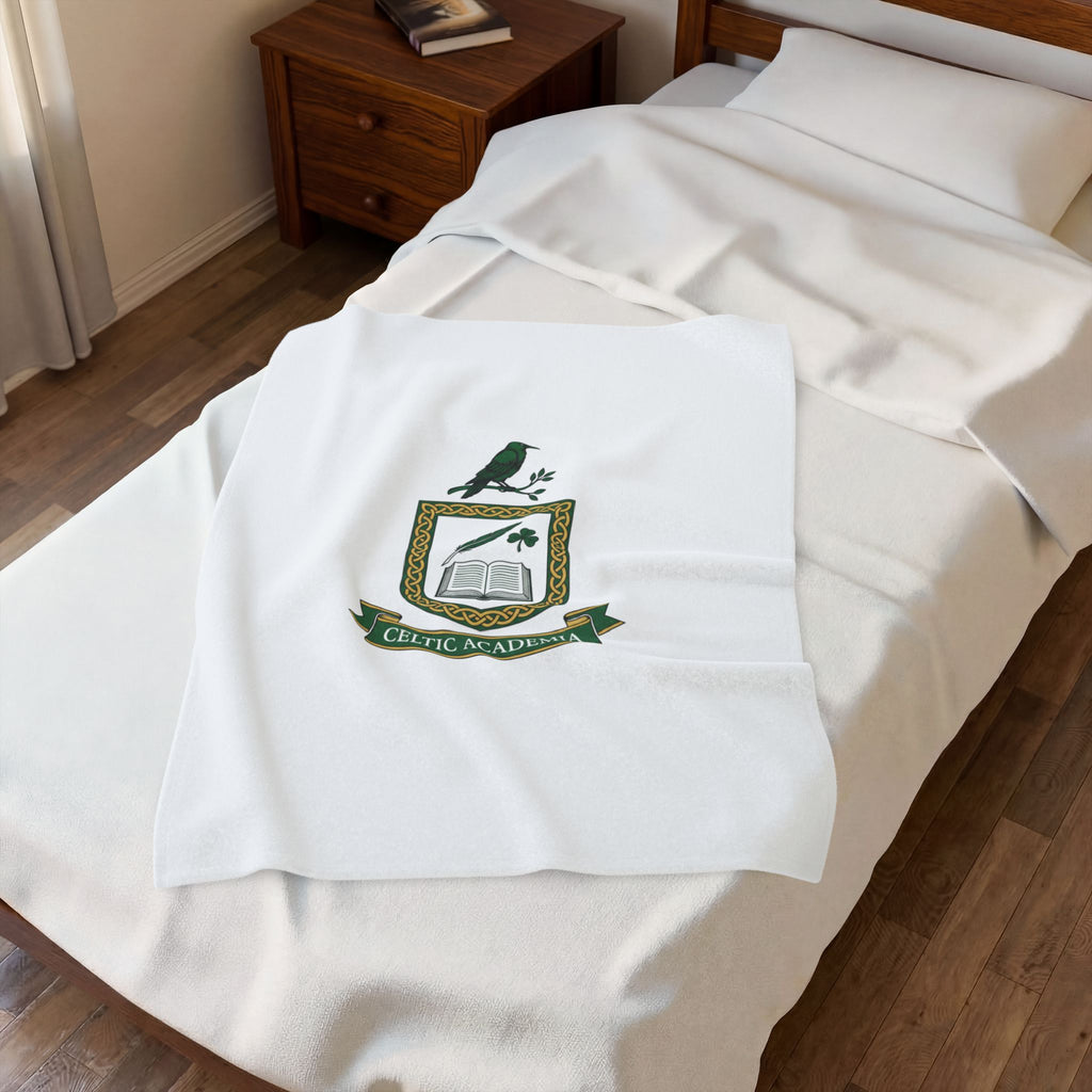 Celtic Academia Crest Blanket | Irish Heritage, Emerald Dark Academia