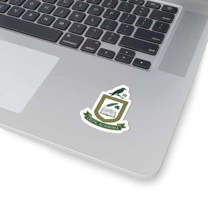 Celtic Academia Crest Sticker | Irish Heritage, Emerald Dark Academia