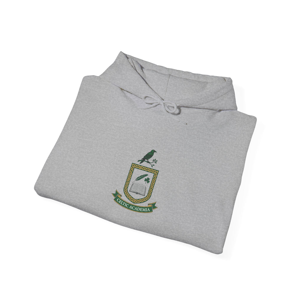 Celtic Crest Hoodie | Irish Heritage, Emerald Dark Academia