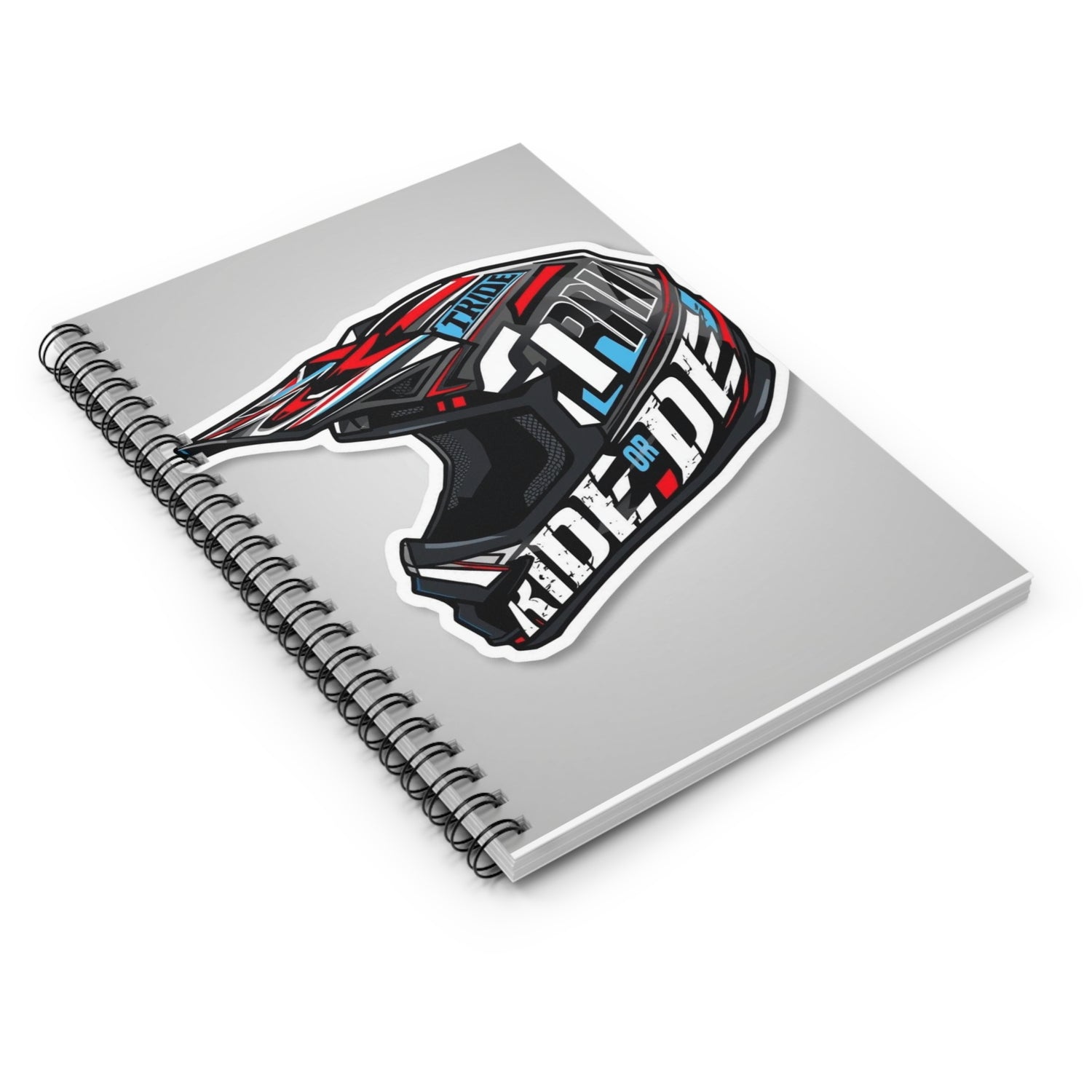 Motorcross Helmet "Ride or Die" Spiral Notebook — Ruled Journal for Riders &amp; Fans
