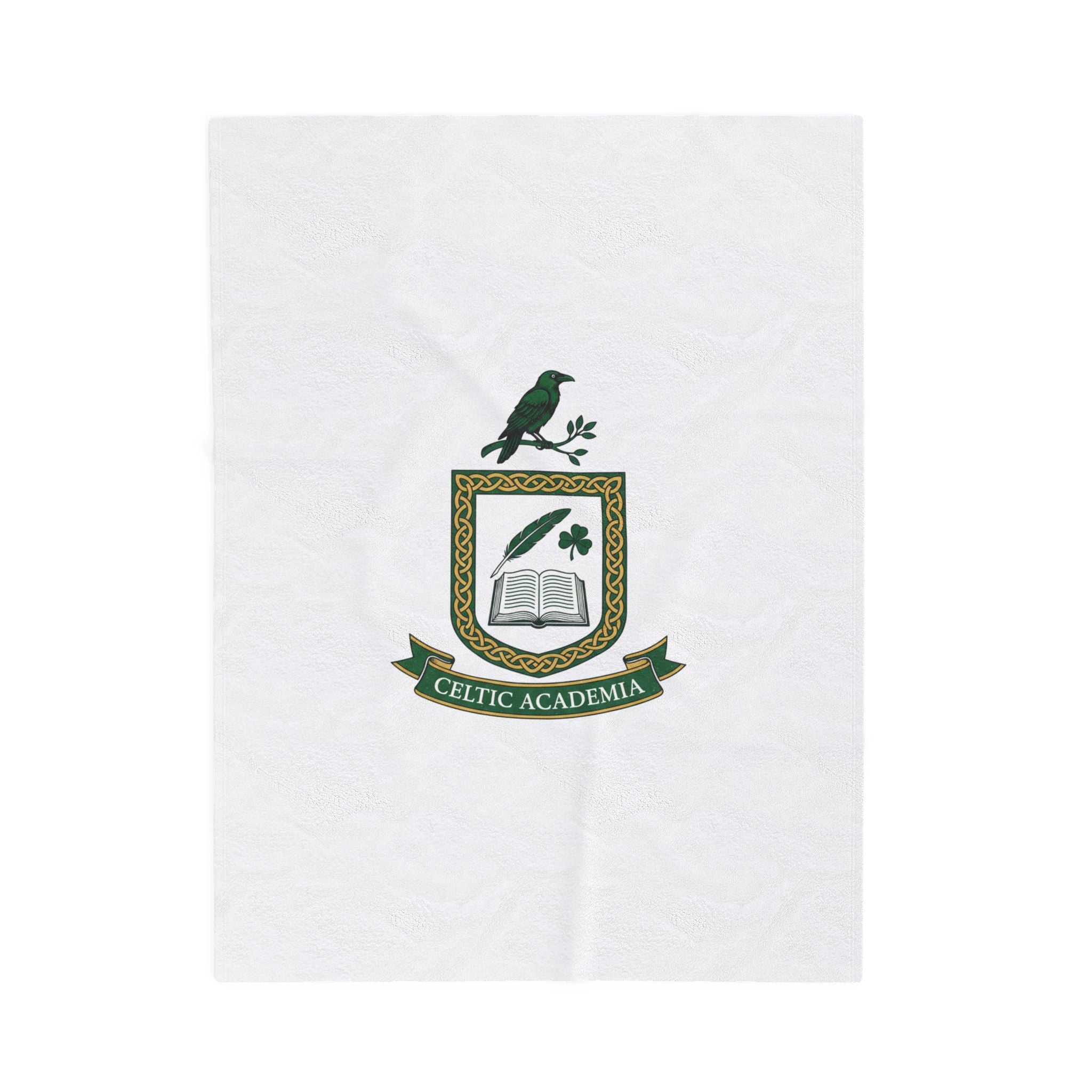 Celtic Academia Crest Blanket | Irish Heritage, Emerald Dark Academia
