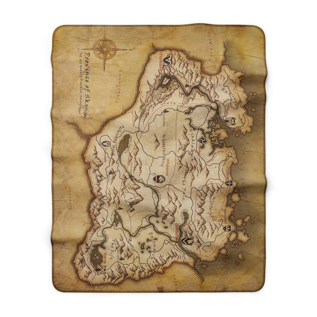Vintage Treasure Map Sherpa Blanket — Soft Fleece Adventure Throw
