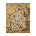 Vintage Treasure Map Sherpa Blanket — Soft Fleece Adventure Throw