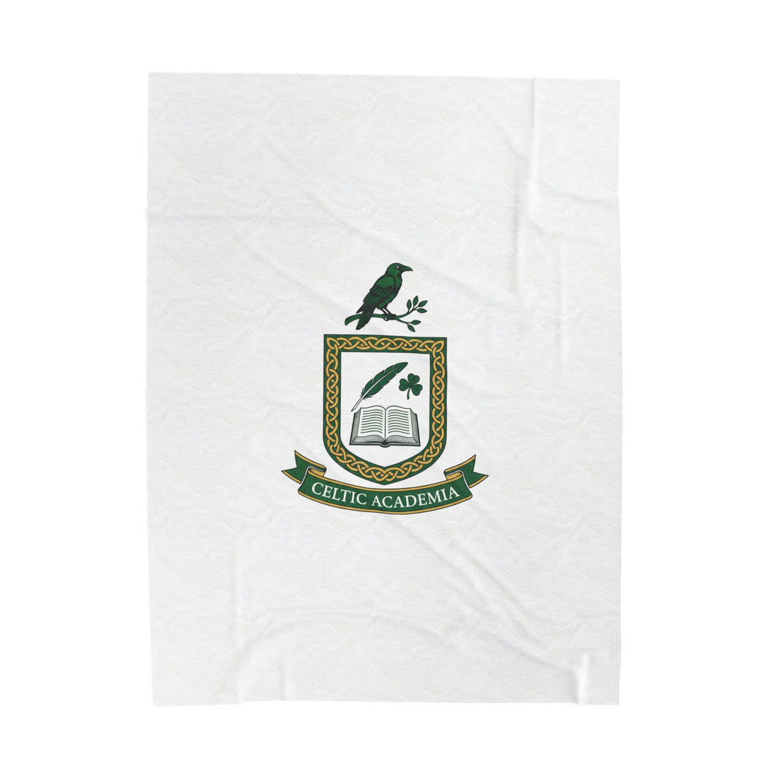 Celtic Academia Crest Blanket | Irish Heritage, Emerald Dark Academia