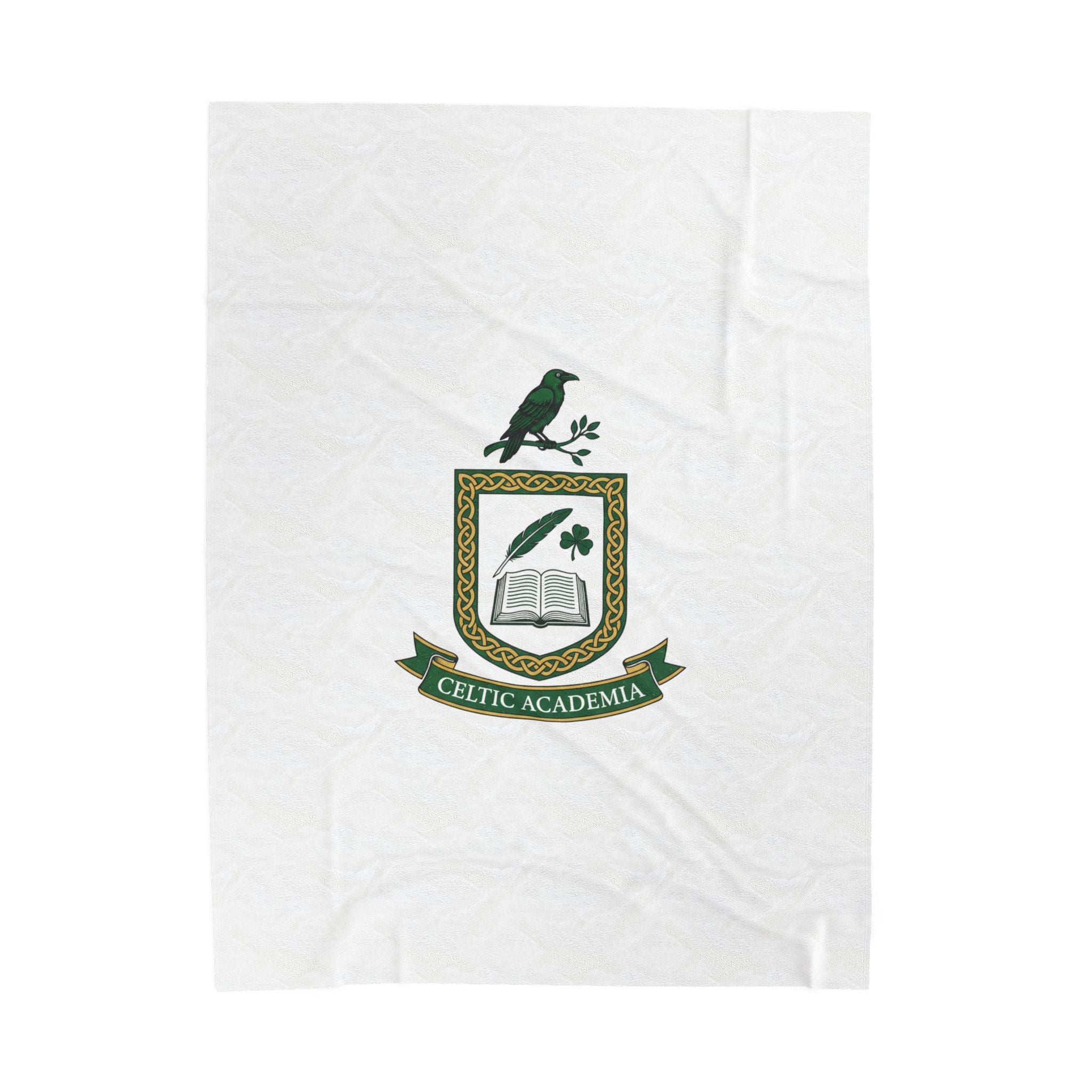 Celtic Academia Crest Blanket | Irish Heritage, Emerald Dark Academia