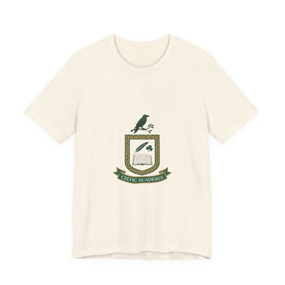 Celtic Academia Crest T-Shirt | Irish Heritage, Emerald Dark Academia