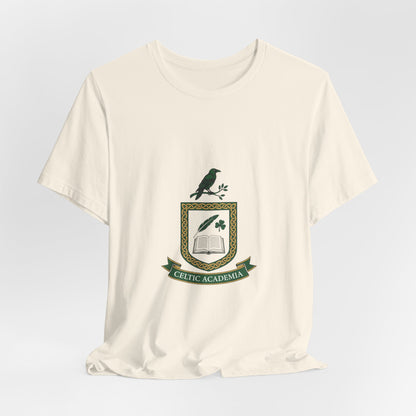 Celtic Academia Crest T-Shirt | Irish Heritage, Emerald Dark Academia