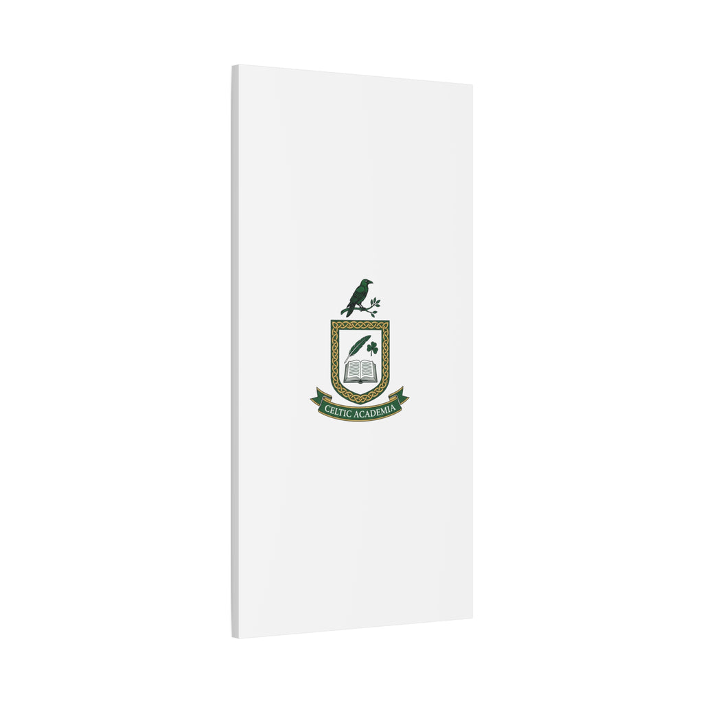 Celtic Academia Crest Canvas | Irish Heritage, Dark Emerald Gaelic Library