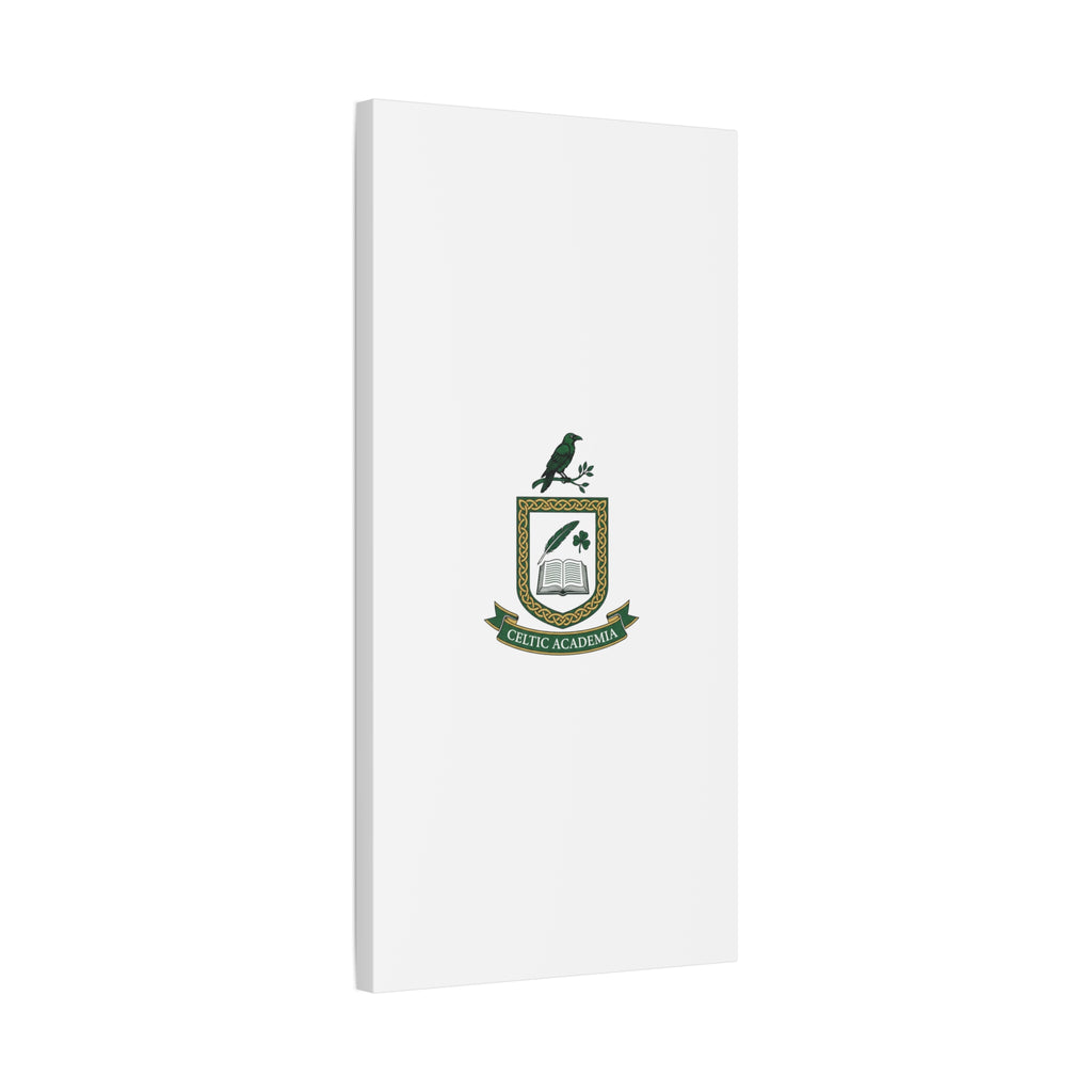 Celtic Academia Crest Canvas | Irish Heritage, Dark Emerald Gaelic Library