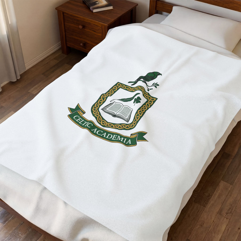Celtic Academia Crest Blanket | Irish Heritage, Emerald Dark Academia