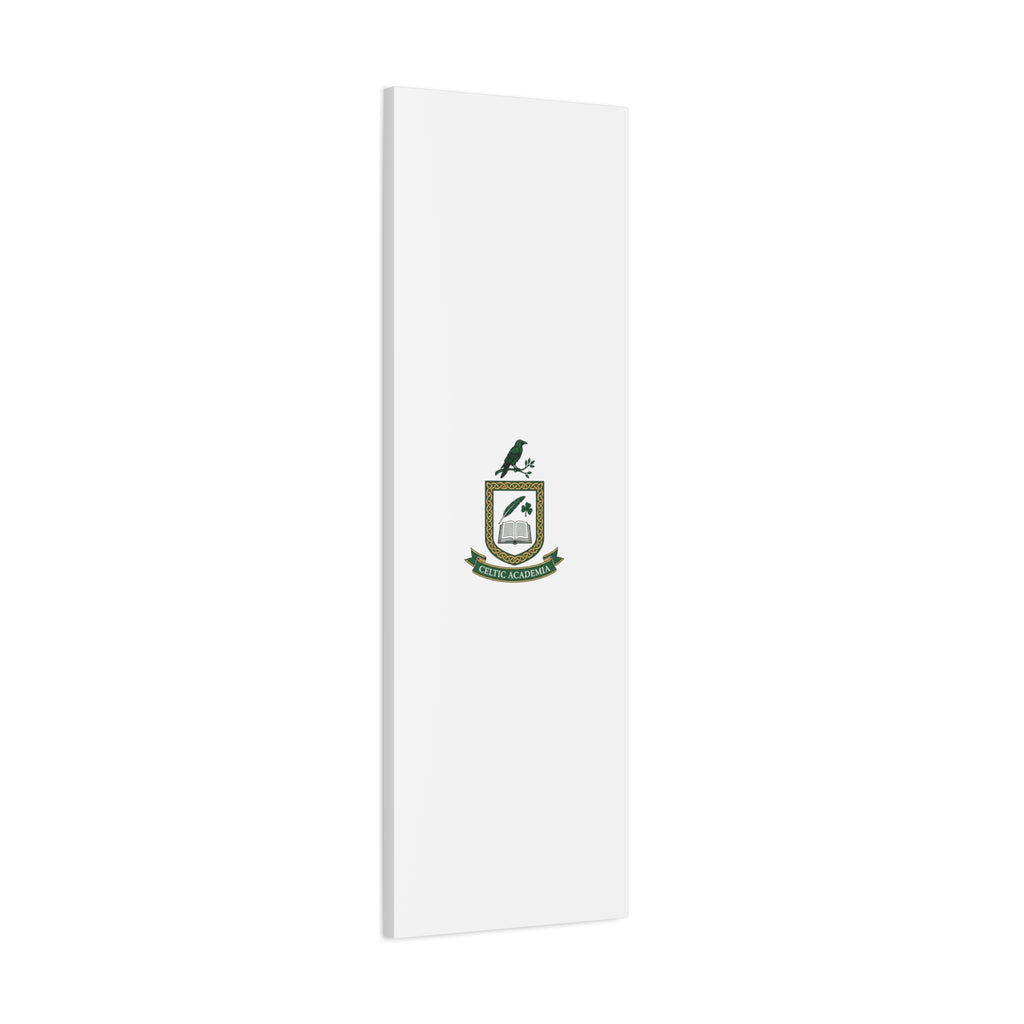 Celtic Academia Crest Canvas | Irish Heritage, Dark Emerald Gaelic Library