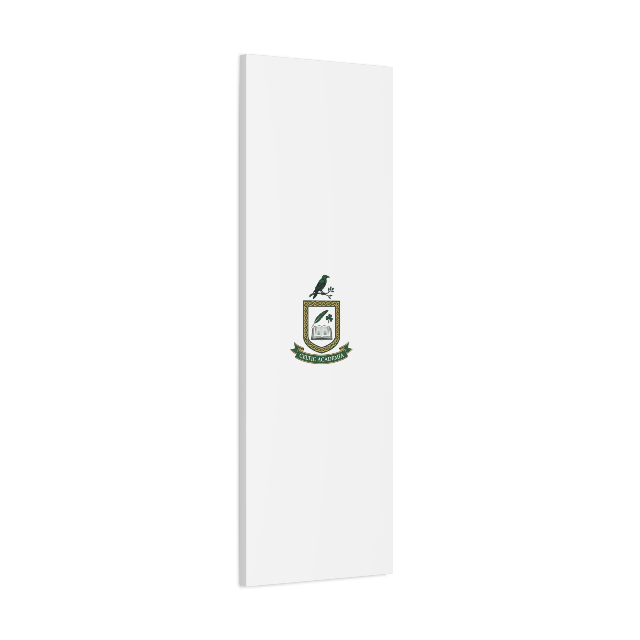 Celtic Academia Crest Canvas | Irish Heritage, Dark Emerald Gaelic Library